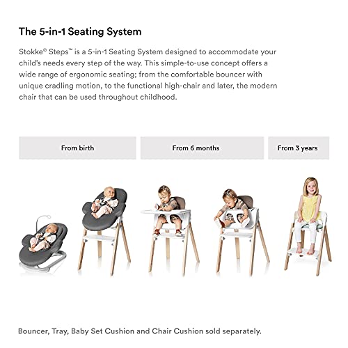 Stokke Steps visoka stolica, Crna - 5 - u - 1 Sistem sedišta-uključuje Set za bebe-odgovara bebama 6-36 meseci-stolica drži do 187