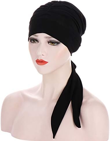 Turban Headwrap za žene čvrste kape plisirane pokrivala za glavu Moda Stretch rak Hemo šešir lagana marama