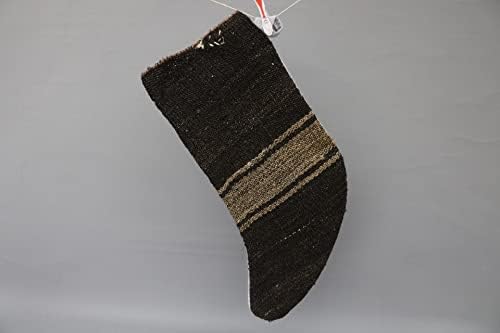 Sarikaya Jastučnica smeđa čarapa, Xmas Čarapa, Turkish Kilim čarapa, Božićna čarapa, poklon čarapa, prugasta ručno rađena čarapa, Božićni dekor 1793