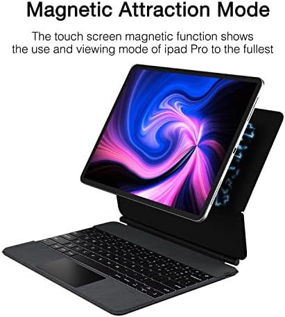 Doqo magnetska iPad tastatura za ipad pro 2021 5. generacija / 2020 4-Gen / 2018-3RD Gen, touchpad odvojivi magnetni prilog, automatsko