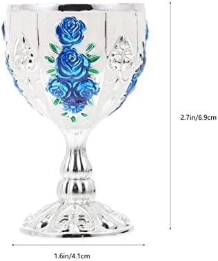 Doitool Vintage martini naočare metalni pehar za vino čaša za piće gravura ruža cvijet uzorak Shot Glass evropski stil mala čaša za