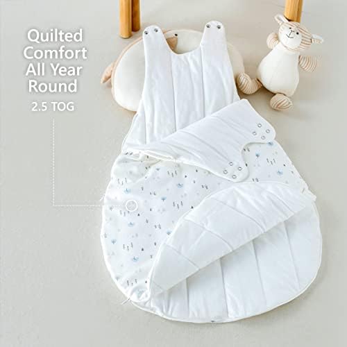 Ostali pamučni pamuk - vreća za toplu san 2,5 TEŽINA - BABY zimska spavanje 6-12 mjeseci - meka plišana prekrivana dojenčad za spavanje,