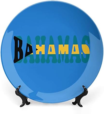 Bahami zastava personalizirana kostna po teramiciranim keramičkim ukrasnim pločama Kućni okrugli ploča sa zaslonom od 8 inča