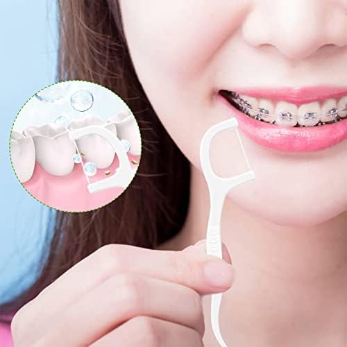 Stomatološka nit, 200 kom. Komplet za jednokratnu konac za jednokratnu kopu zubnica zubnica sa prijenosnim slučajevima 2 u 1 interdental konusni štapići za čišćenje zuba u uredu čišćenja zuba