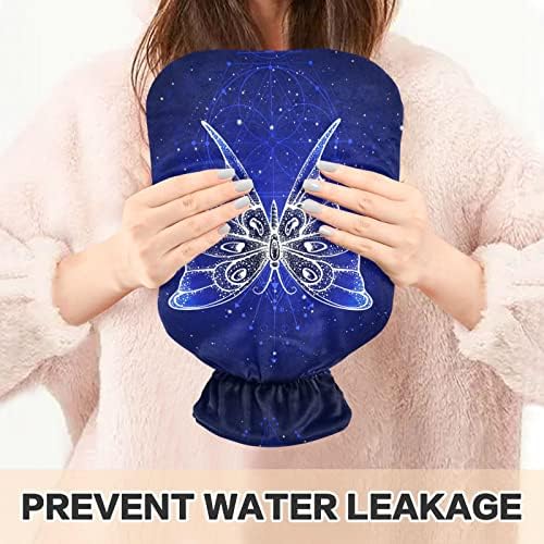 Flaše sa toplom vodom sa poklopcem leptir Sveta geometrijska vreća za toplu vodu za ublažavanje bolova, glavobolje, flaše za grejanje