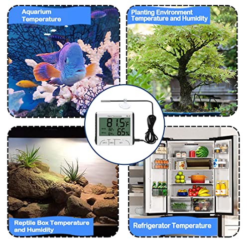 Lxszrph higrometar termometra za Reptile sa alarmom visoke niske Temperature Digitalni akvarijumski termometar sa kukom i petljom