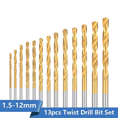 Twist burgija Set 1.5-12mm Coated burgija za metal Obradu alata za bušenje alata 13kom