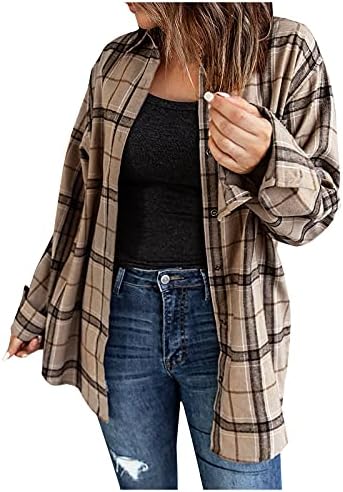 Seryu plairane jakne za žene brušene flanelne plairane tastere kratki džepni košulje
