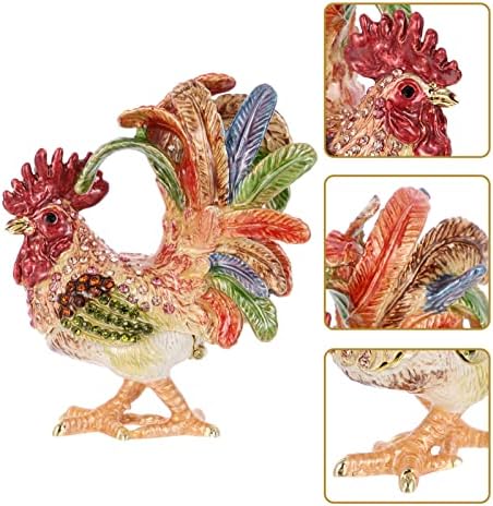 Fomiyes Rooster Trinket kutije za zglobovi nakit kutiju piletine figurice ručno oslikane životinje ukrasi zanatske poklon za kućni