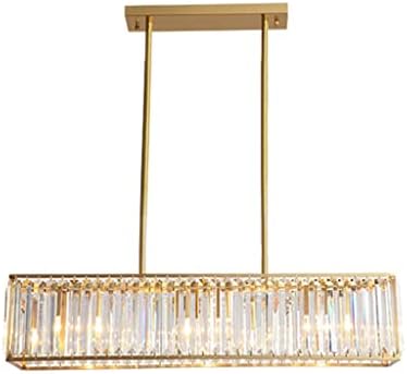 Llly Golden Crystal trpezarija Privjesak Light Mesing bakar Linear Restoran Bar lampica Glass Crystal LED vešanje svjetla