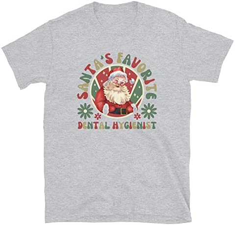 Stomatološki higijenski pokloni, zubna božićna majica, Santas omiljena stomatološka higijenast majica
