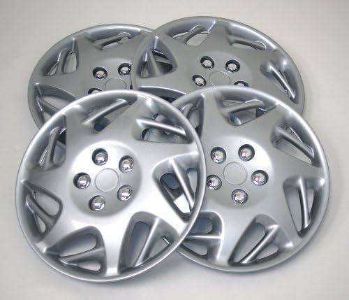 TuningPros WSC-007BS15 Hubcaps kože kotača na kolu 15 inča srebrni set od 4