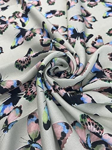Expressive Butterfly Viscose Challis Fabric Minerva Exclusive-per metre