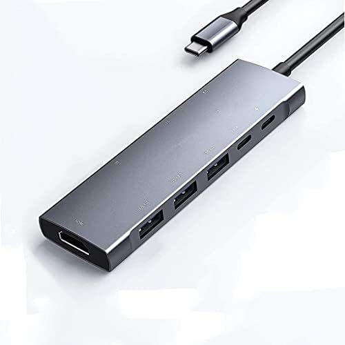 GENIGW USB C HUB sa 4K PD punjenjem, čitač SD/Micro kartica, USB 3.0, 3.5 mm priključak za slušalice Tip C