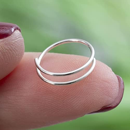 Lariau 2 kom. Dvostruki nosač za nos za pojedinačni hirurški nehrđajući čelik spiralni prsten za prsten 8mm Lice za pirsing nakita