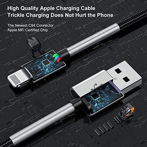 3pack 3ft kabl za punjenje iPhonea, [Apple MFi certificiran] munjeviti kabl 3 stope kratak, visoko brz 3 stope Apple iPhone kabl za