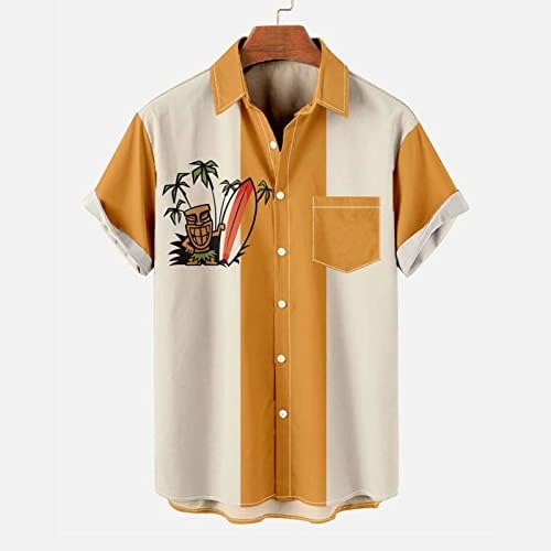 2023 NOVO MENS 3D digitalni tisak džep za kopču reverl majica s kratkim rukavima Jesen Boja bluza muškarci