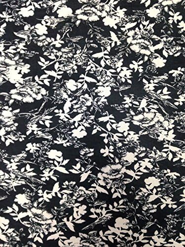 Crni i bijeli cvjetni uzorak na potezu pogledajte kroz najlon Spandex mrežastu tkaninu pored dvorišta