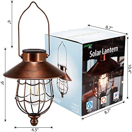 Solarne lampione vanjski viseći Metal Vintage fenjer topla bijela solarna svjetla lampa vodootporan Edison sijalica dizajn za Patio