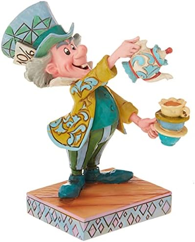 Enesco Disney Tradicije Jim Shore Alice in Wonderland Mad Hatter Figurine, 4,92 inča, višebojni
