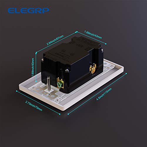ELEGRP 36W PD 2.0 brzo punjenje USB Zidna utičnica, Tip A & tip C dostava energije i brzo punjenje za iPhone/iPad/Samsung/Android,