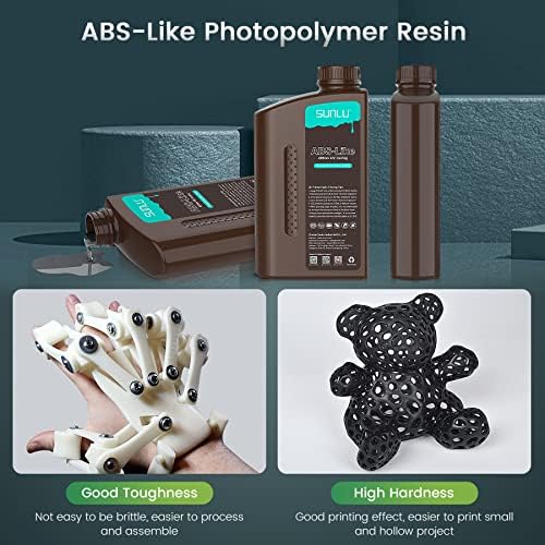 SUNLU UV Resin Crystal Coating Resin, SUNLU 3D printer Resin, 2000g crna smola visoke žilavosti nalik ABS-u, 35g * 8 boca, Clear *