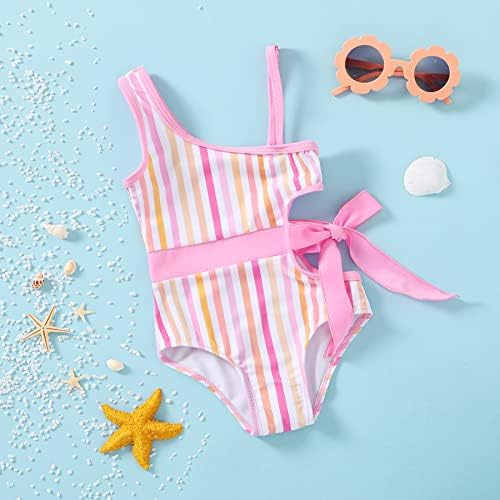 Lrazhes Toddler Djevojka Djevojka One komad kupaći kostim Striperice Summer Beach One rame Omota za kupanje 12m-4T
