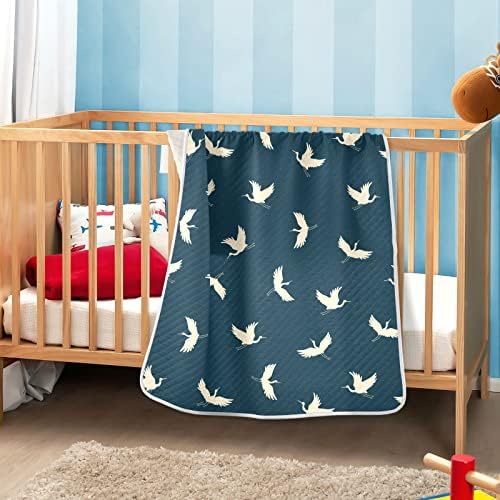 Swaddle pokrivač Flying Bird Crane Pamuk za dojenčad, primanje pokrivača, lagana mekana prekrivačica za krevetić, kolica, raketa,
