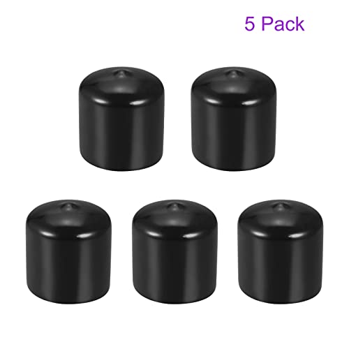 DMiotech 5 Pack 1 1/4 ID Crni štitnici za navoje gumeni završni poklopci poklopci vijaka za cijev za namještaj sa vijcima