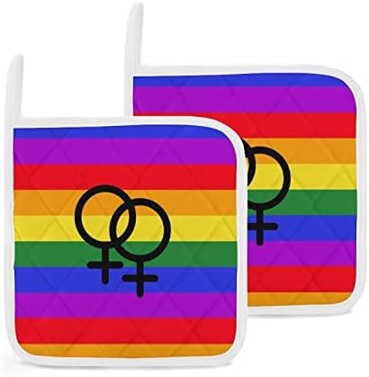 Lesbian Pride LGBT držači zastava 8x8 Toplina otporna na vruće jastučiće Pointers Desktop zaštita za kuhanje kuhinje dvodijelni set