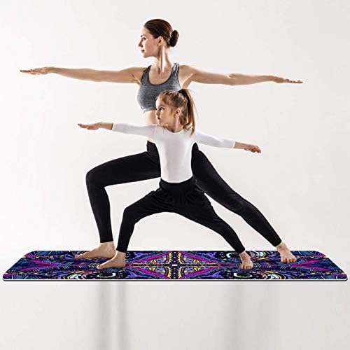 meikadianzishangwu Mandala ljubičasta psihodelična Sova debela neklizajuća Vježba & amp; fitnes 1/4 prostirka za jogu za jogu Pilates