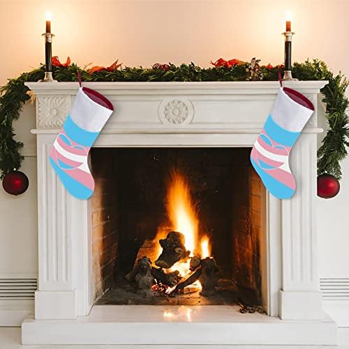 Transgender zastava personalizirana božićna čarapa Xmas kamin Porodični zabava Viseće ukrase