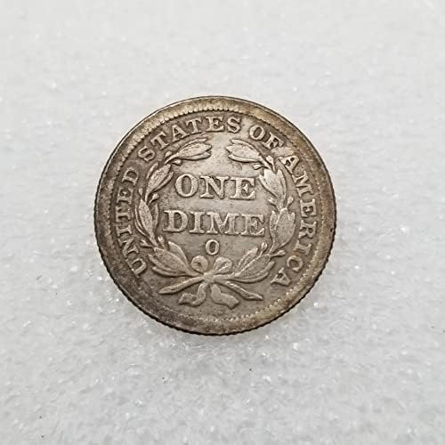 Antikne rukotvorine Amerikanac 1843-O Verzija 1 ugaoni mesing srebrni pozlaćeni stari srebrni dolar u okruglom stranom srebrnom dolar