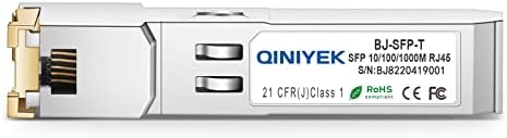 QINIYEK 1.25 G SFP-T, 10/100/1000Base-T RJ45 bakar SFP za Cisco GLC-T/SFP-GE-t / GLC-TA, Mikrotik SRJ01, Netgear, Supermicro, do 100m