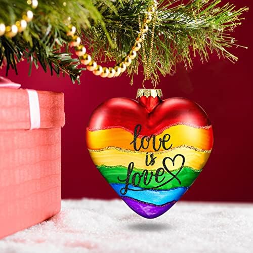 2 komada Dan zaljubljenih Rainbow Ornamenti Ljubav Je Ljubav Ornamenti ponos Ornament srce Rainbow Ornamenti stakleni ukrasi za Dan