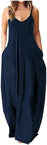 Ležerna Maxi haljina za žene čvrsta široka duga haljina prevelike haljine sa remenima Boho plaža sarafan za odmor