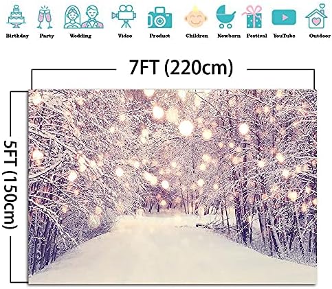 Yongqian Winter Wonderland fotografija pozadine Božić šuma Glitter Bokeh pahuljice pozadina za djecu novorođenčad Baby tuš Rođendanska