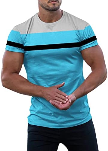 XXBR muški kratki rukovi V izrez, ljetni blok za patchwork Slim Fit Sports Tee vrhovi atletske vježbe majica