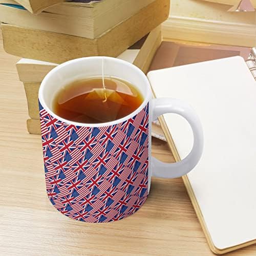 Američka zastava i Engleska zastava Bijela keramička keramička šolica za kafu tiskane uzorke Čajne čajne šalice sa ručkom 330ml