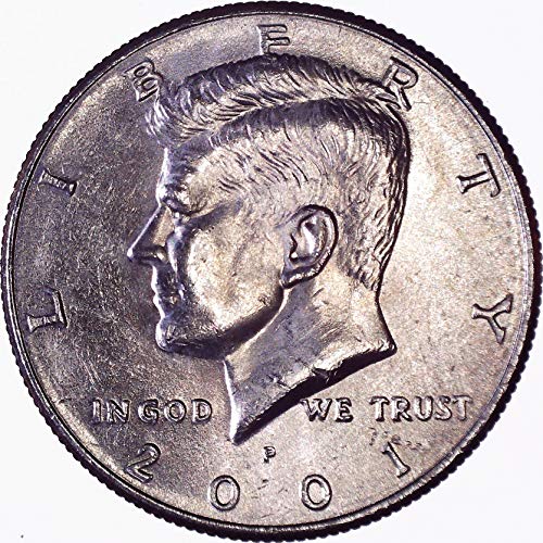 2001 P Kennedy Polu dolar 50C o necrtenom