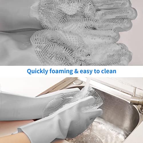 Silikonske rukavice za pranje posuđa za kuhinju, silikonske rukavice za čišćenje pilinga, gumene rukavice za pranje za višekratnu