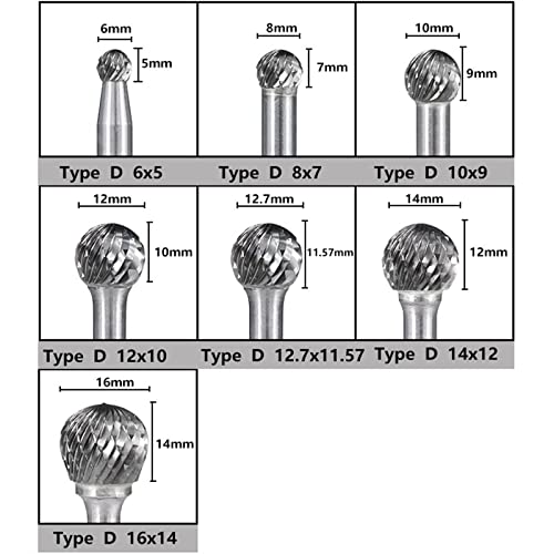 Rotary Files 6mm Shank Tungsten Carbide Burr Bit D Tip dvostruko rezane rotacijske Burre za alate za obradu metala 1kom