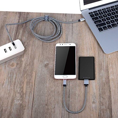 Viigoo USB Tip C kabel 6Ft i 3 inča | Fleksibilan, reverzibilan i tangle Besplatni najlonski pleteni kabl | Rashladni brz punjenje