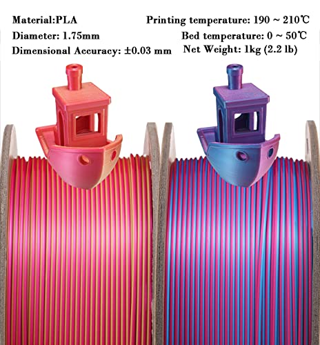 PLA 3D filament, db pločica 1,75 mm tačnost +/- 0,03 mm Prikladan većinu FDM pisača, 2 boje u 1 dvostruku kostruziju 3kg filamenta