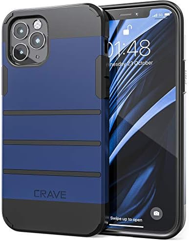 CRAVE iPhone 12, iPhone 12 Pro CASE, Snažna zaštita zaštite za teške uvjete za iPhone 12/12 Pro - mornarička