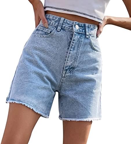 Hlače za ženska Ležerna ljetna salon udobnosti čistog boja kratke hlače od plaže sa otvorenim prilikama visokih struka kratke hlače