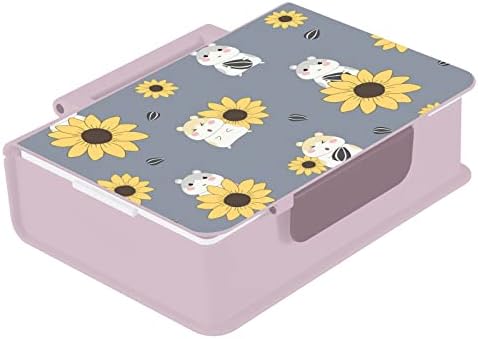 Alaza Žuti suncokret leptiri ptice suncokret slatka hrčka životinja Bento ručak kutija BPA-besplatni spremnici za propuštanje sa ručkom