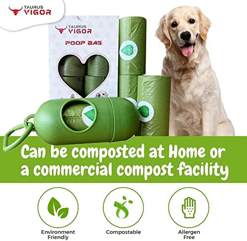 TAURUS VIGOR torbe za pseće kakice prilagođene zemlji-7 rolni sa 15 kesa - izuzetno guste i zagarantovane kese za pseći otpad za curenje-kompostabilne
