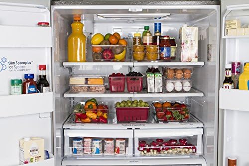 Kuhinjski prostori KSEG12 - Amz ladica za jaja 14kom Organizator za skladištenje hrane za frižider, 14,5 x 3 x 4,5, Clear