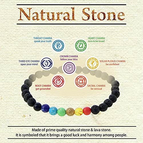 Čakre narukvice-prirodni Lava Rock 7 čakri Kristali i kamenje za Iscjeljivanje – duhovne Yoga narukvice za perle – aromaterapijski